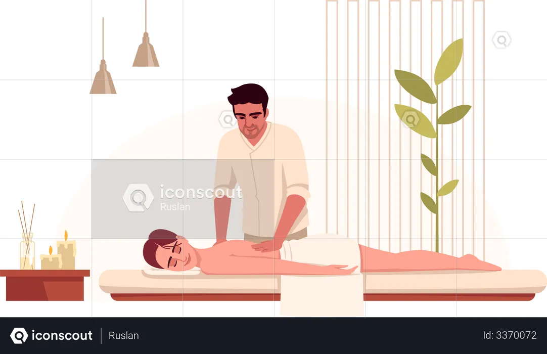 Massagebehandlung  Illustration