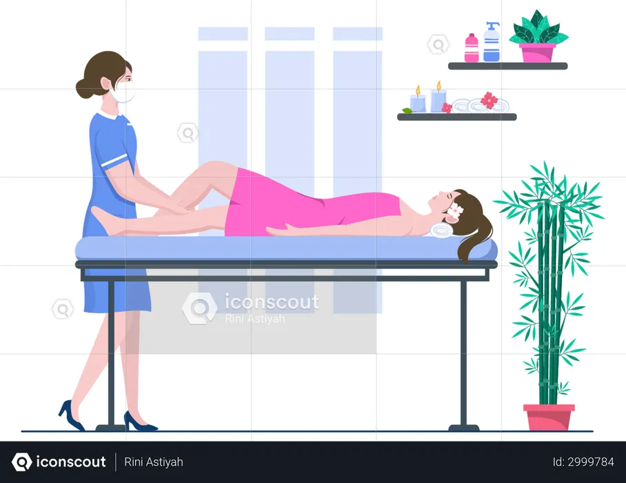 Massage des jambes  Illustration