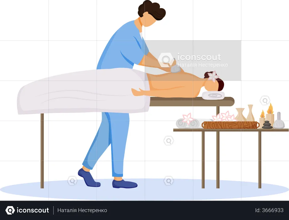 Masseur and client  Illustration