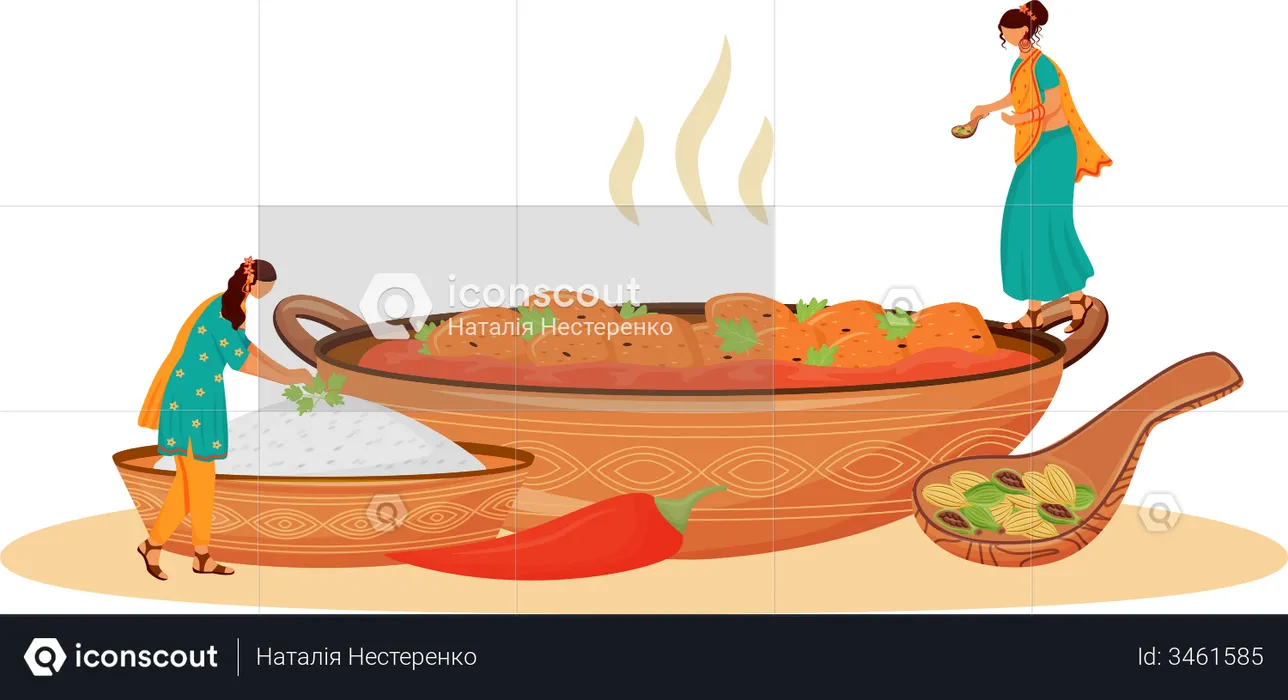 Portion Matar Paneer  Illustration