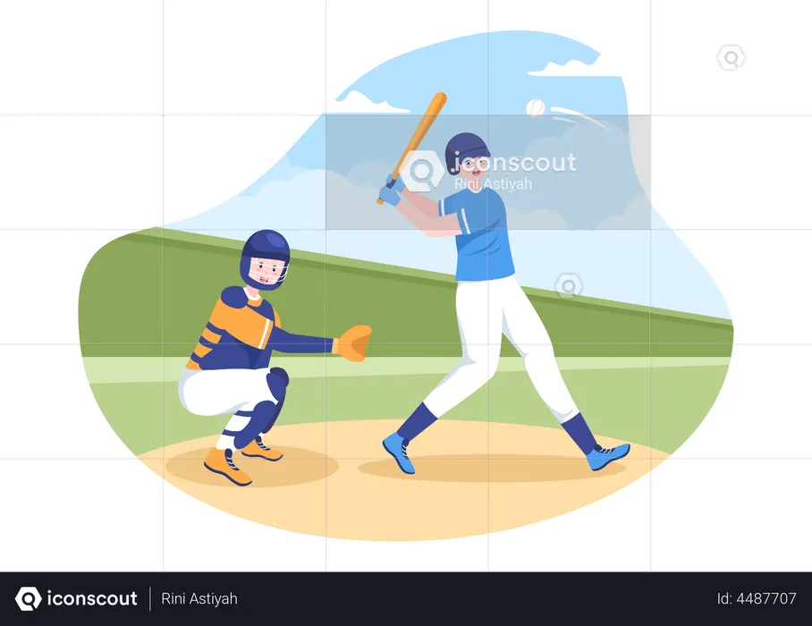 Match de baseball  Illustration