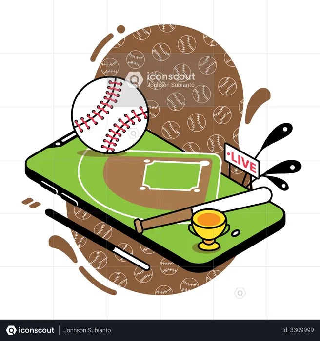 Match de baseball en direct  Illustration