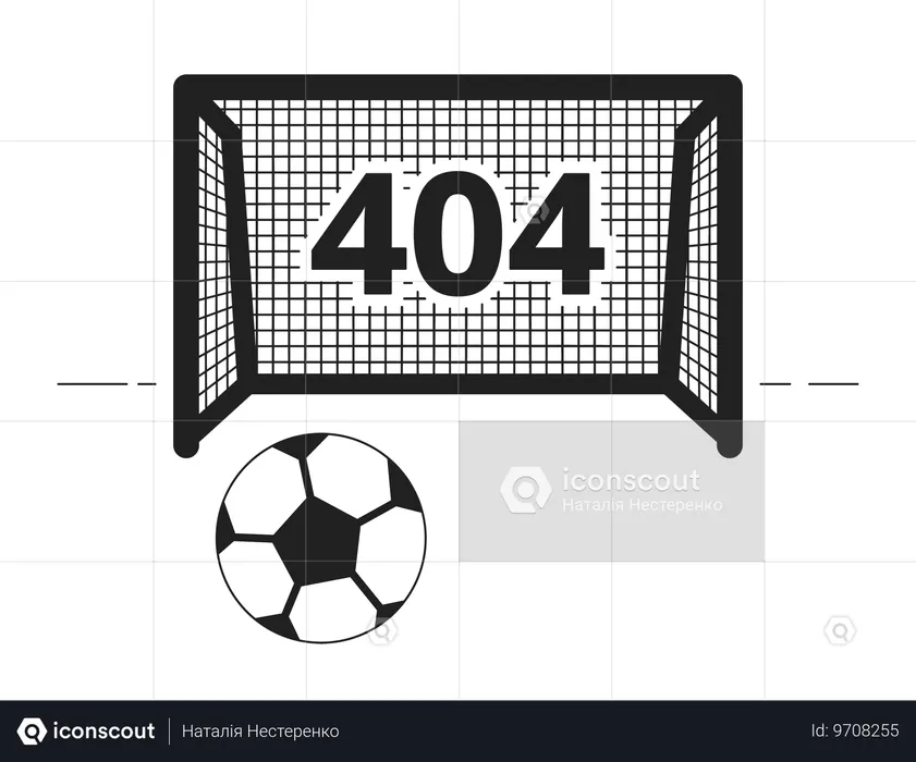 Jeu de football noir blanc erreur 404  Illustration