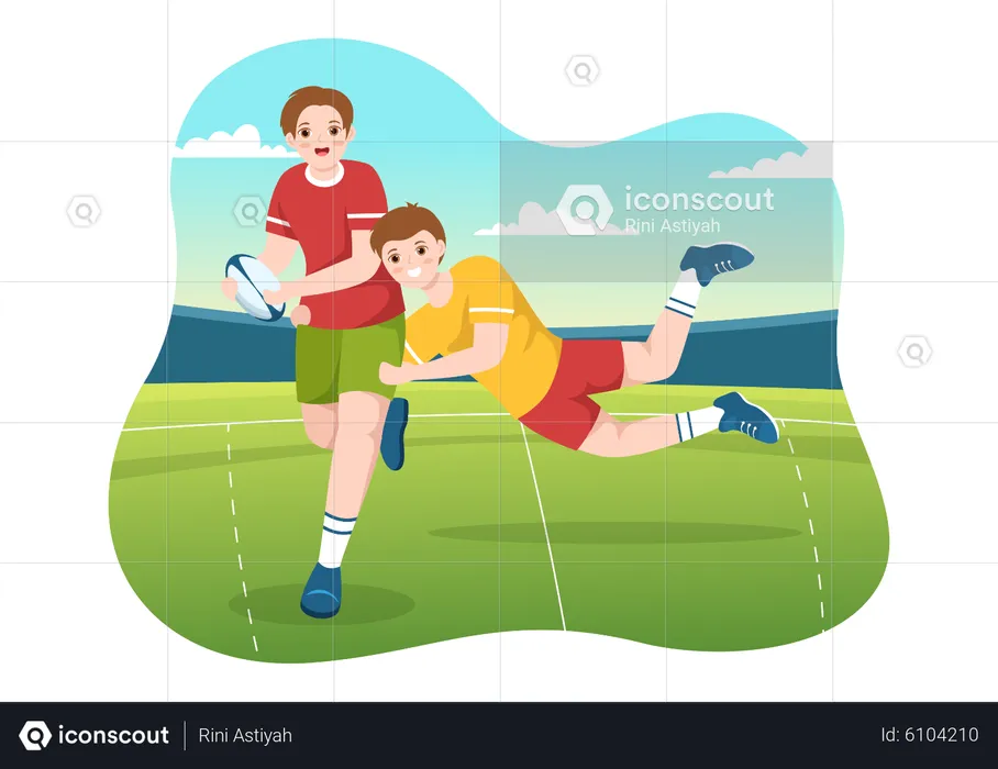 Match de rugby  Illustration