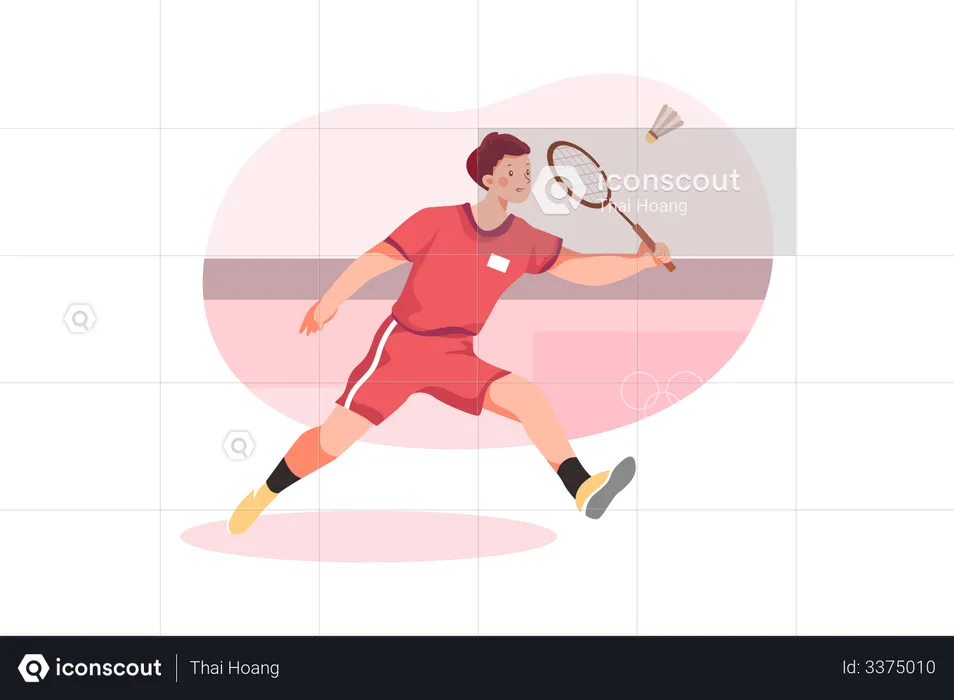 Match olympique de badminton  Illustration