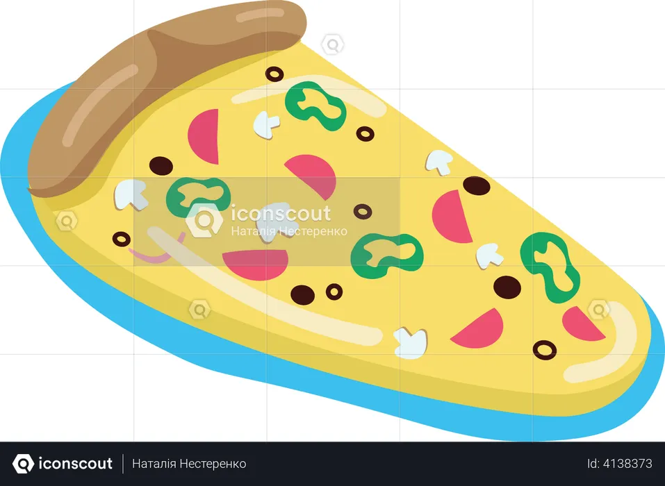Matelas pneumatique en forme de pizza  Illustration
