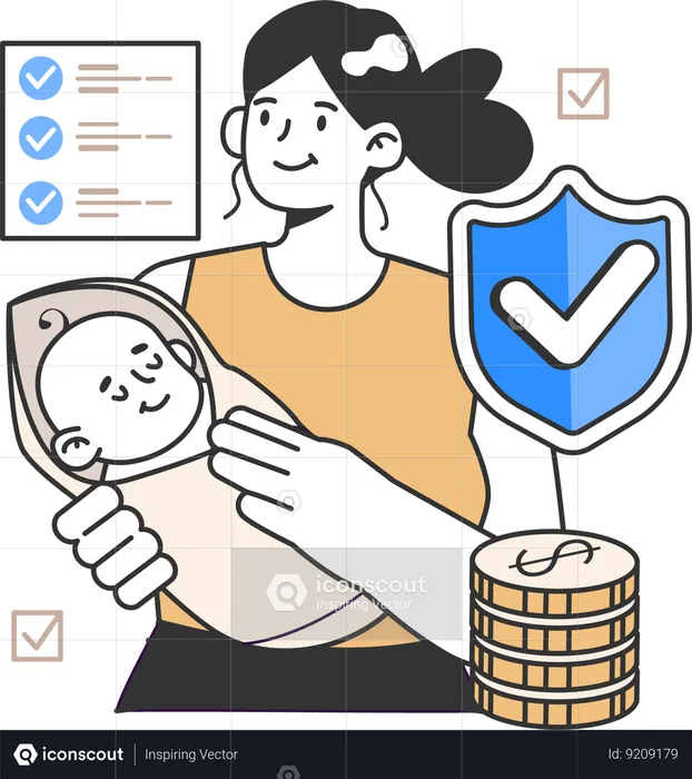 Maternity health Insurance  Illustration