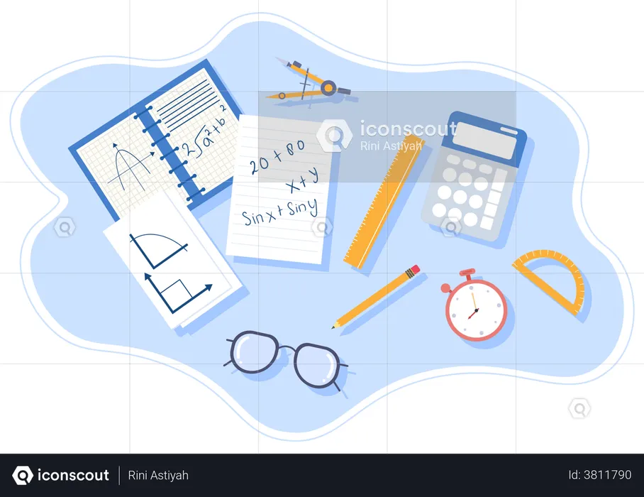 Mathematics equipment  Illustration