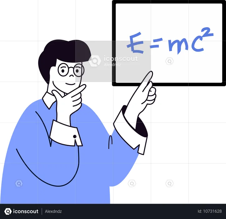 Mathematiklehrer erklärt mathematische Gleichungen  Illustration