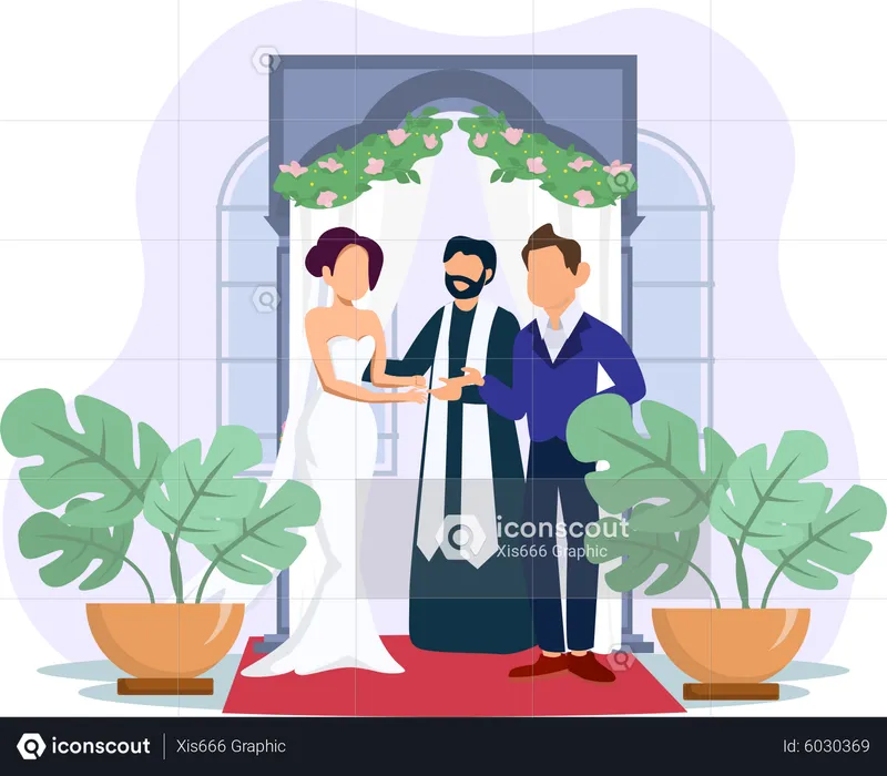 Pareja matrimonial  Ilustración