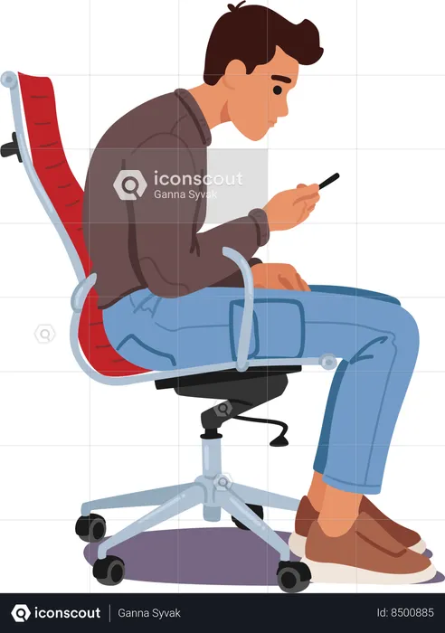 Mauvaise posture en étant assis sur une chaise  Illustration