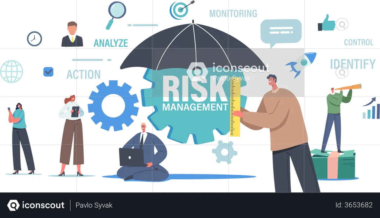 Measure and Implement Risk Management Business  Illustration