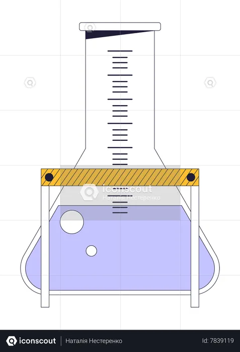 Measuring flax with liquid  Illustration