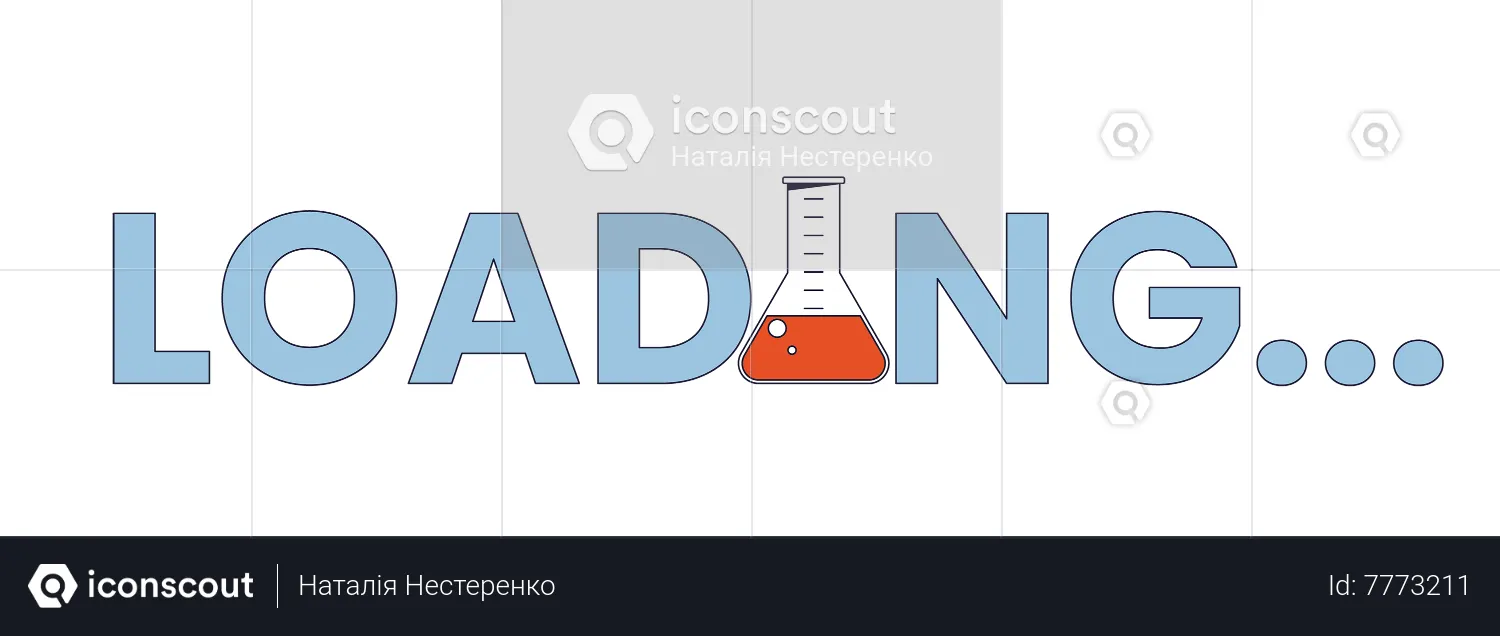 Measuring flax with liquid loading text  Illustration