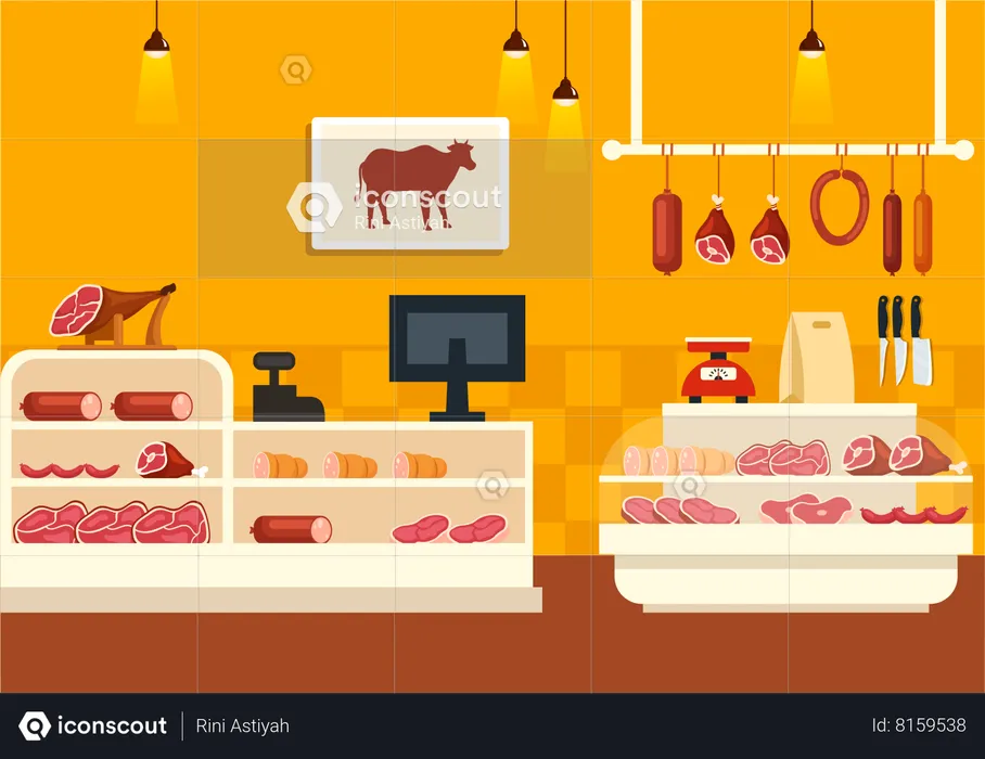Meat market  Illustration