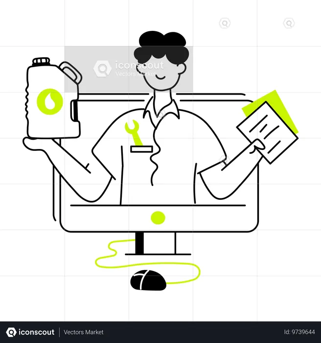 Mécanicien en ligne  Illustration