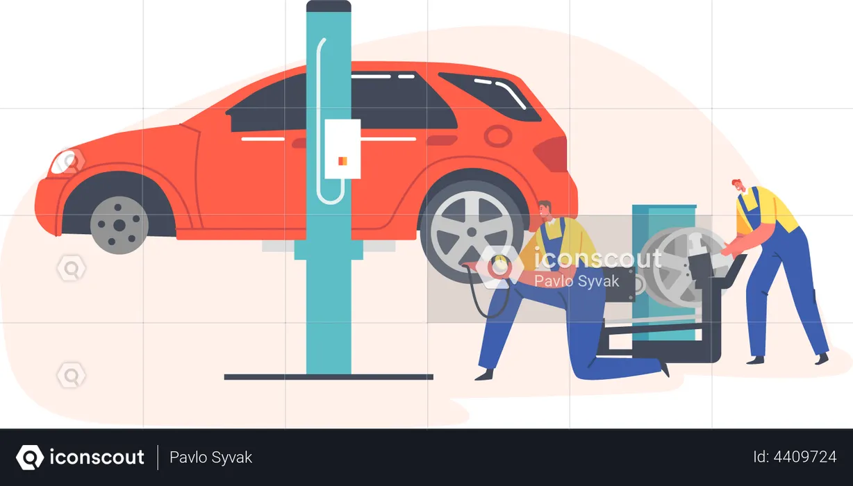 Mechanic Garage workers  Illustration