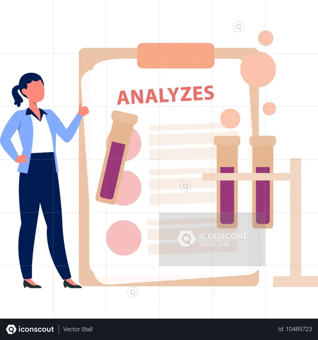 Analyse du rapport médical du patient par le médecin  Illustration