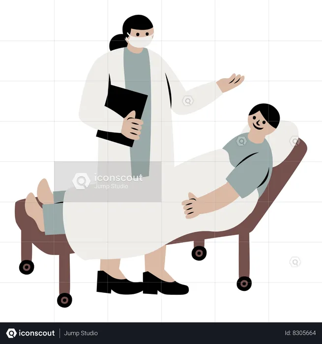 Médecin consultant un patient  Illustration