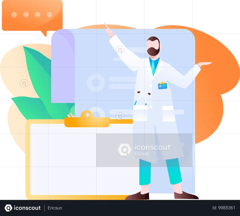 Médecin donnant une ordonnance  Illustration