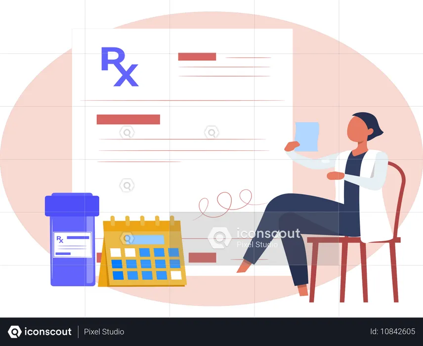 Médecin donnant une ordonnance  Illustration