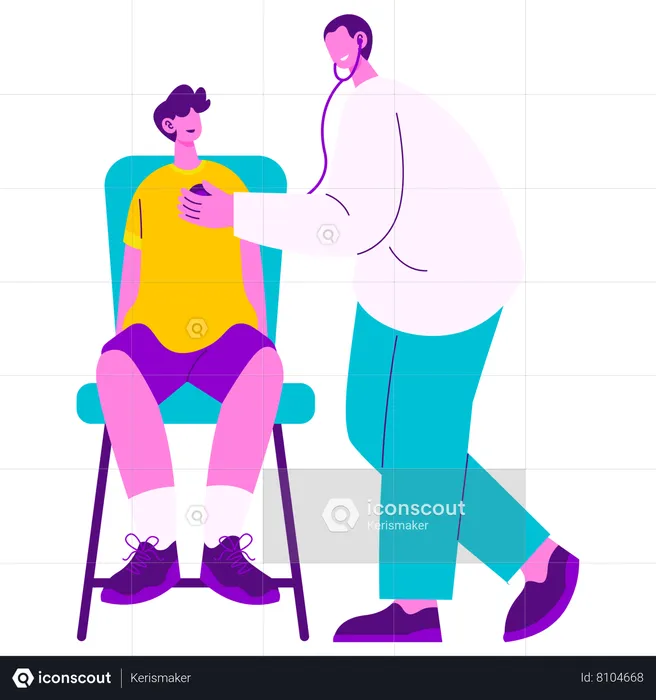 Médecin faisant un examen médical au patient  Illustration