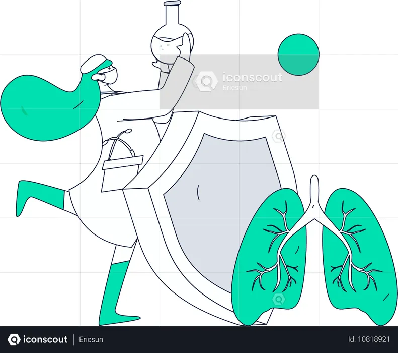 Le médecin effectue un test de laboratoire  Illustration