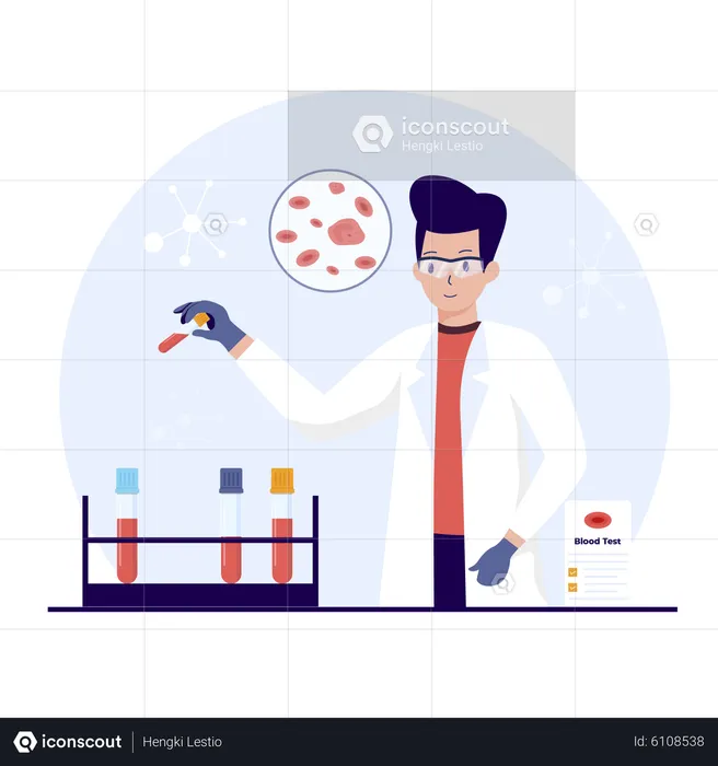 Médecin faisant une prise de sang  Illustration