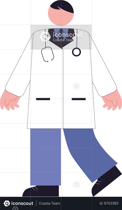 Médecin marchant  Illustration