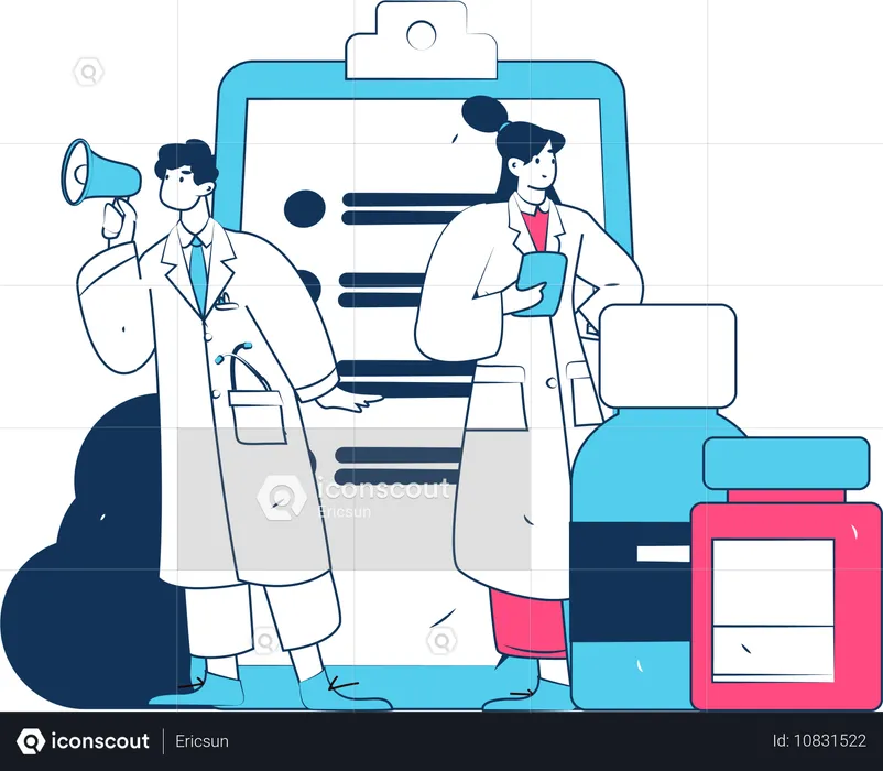 Un médecin mène des recherches sur le coronavirus  Illustration