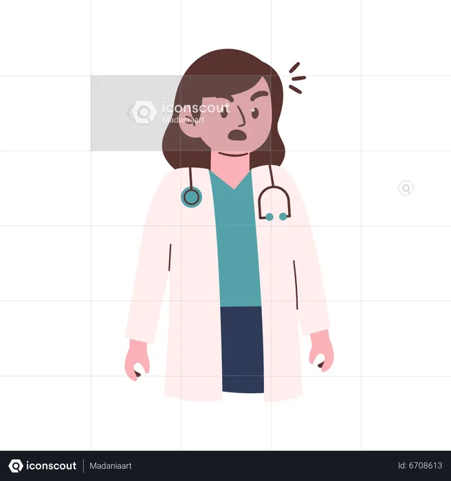 Médica com raiva  Ilustração