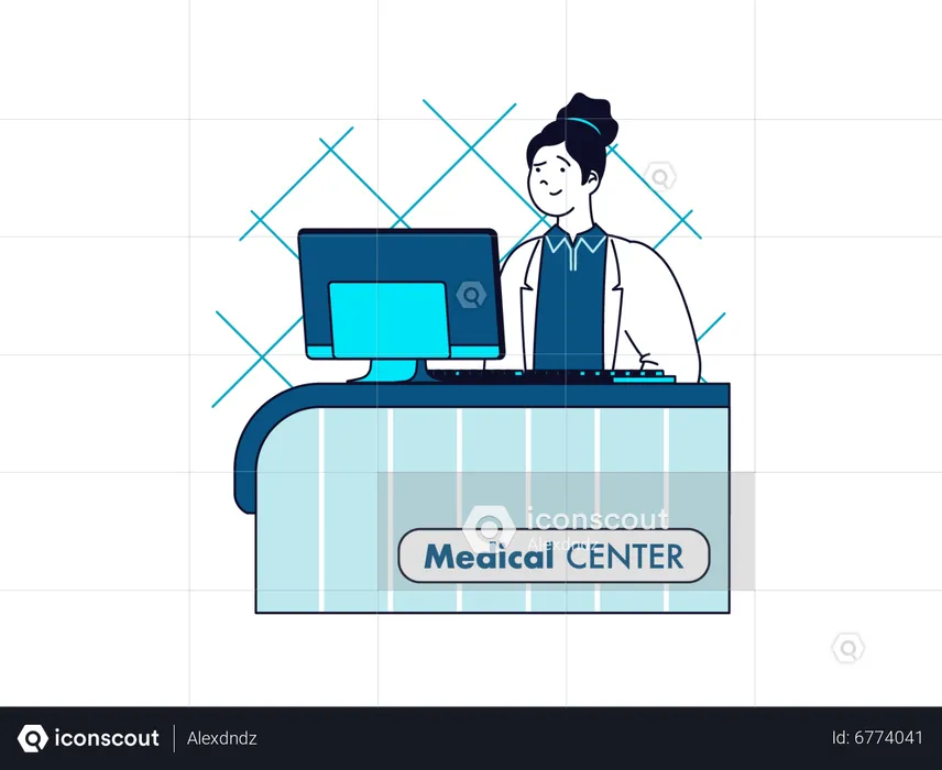 Medical Center Receptionist  Illustration