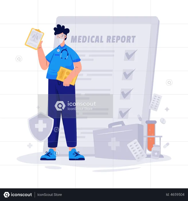 Medical Checkup Report  Illustration