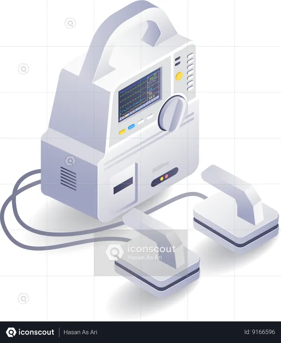 Medical device defibrillator patient  Illustration