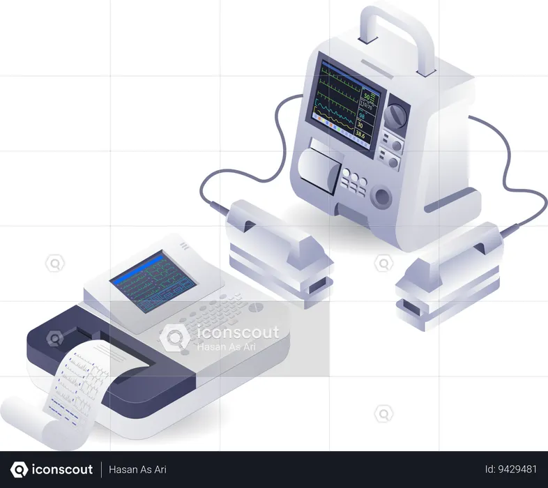 Medical doctor device heart pacemaker technology  Illustration