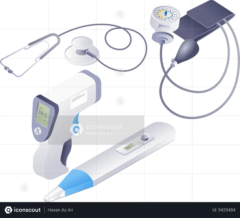 Medical equipment and doctor's tools technology  Illustration