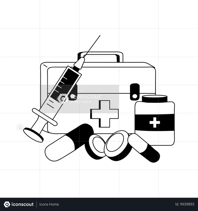 Medical Equipment and medicine  Illustration