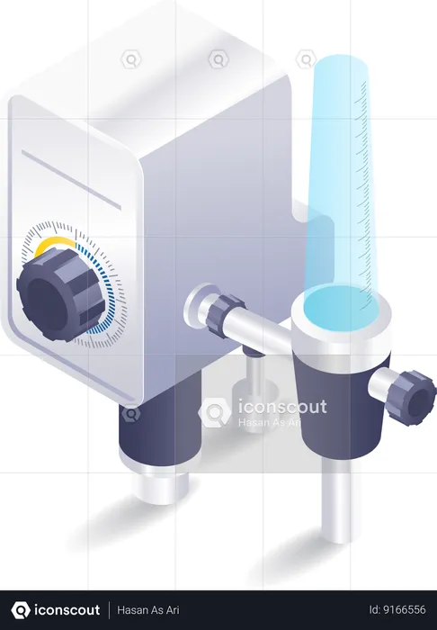 Medical equipment control patient oxygen filter  Illustration