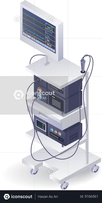Medical equipment endoscopy patient system  Illustration