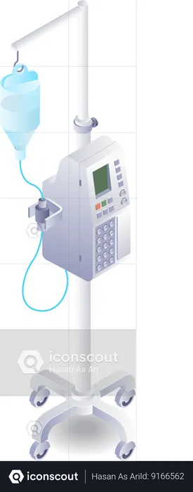 Medical equipment patient infusion medicine  Illustration