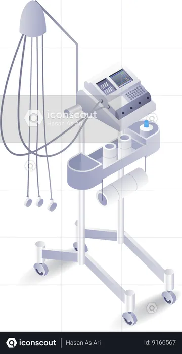 Medical equipment ventilator icu patient  Illustration