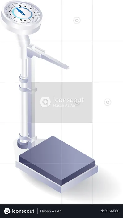Medical equipment weighing patient's body  Illustration