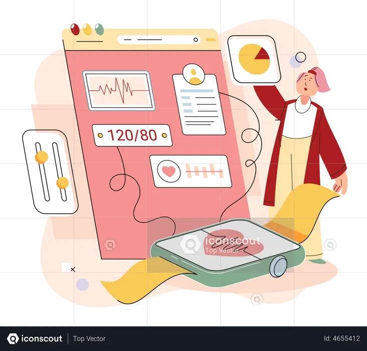 Medical health status dashboard  Illustration