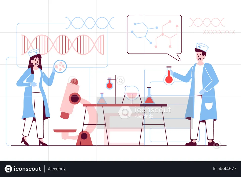 Medical laboratory tests and scientific research  Illustration