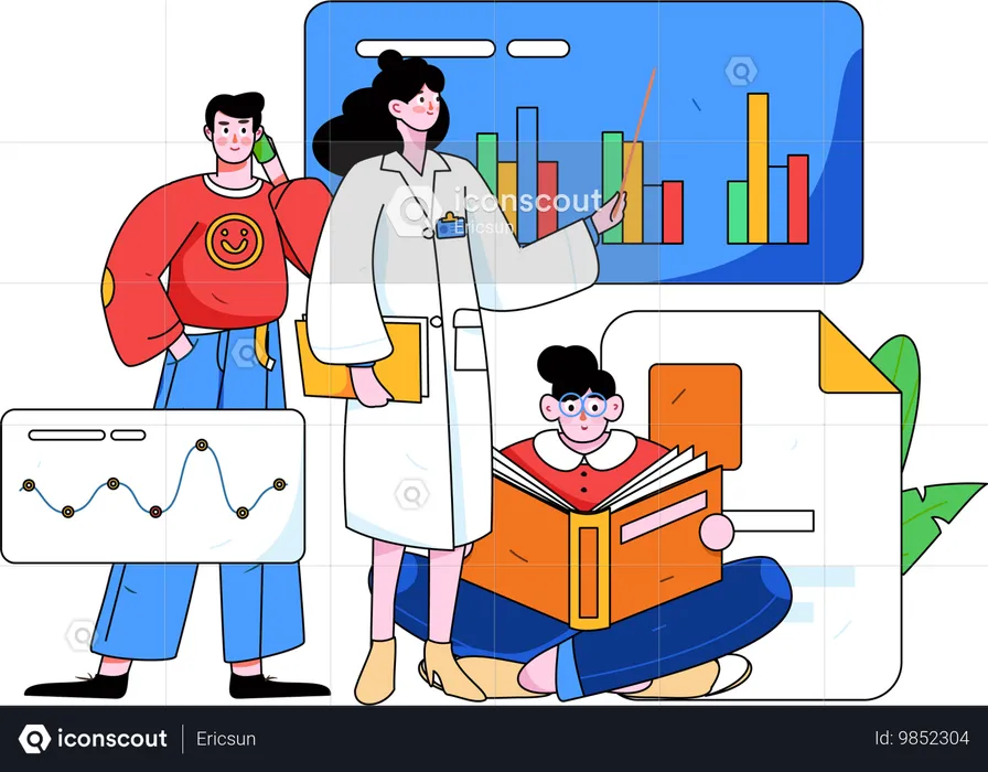 Medical People doing medical analysis  Illustration