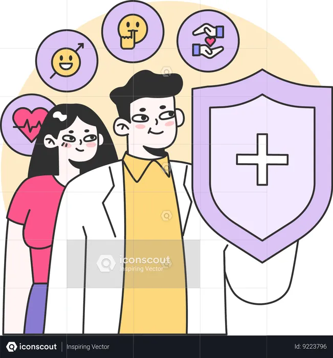 Medical people with medical ethics  Illustration