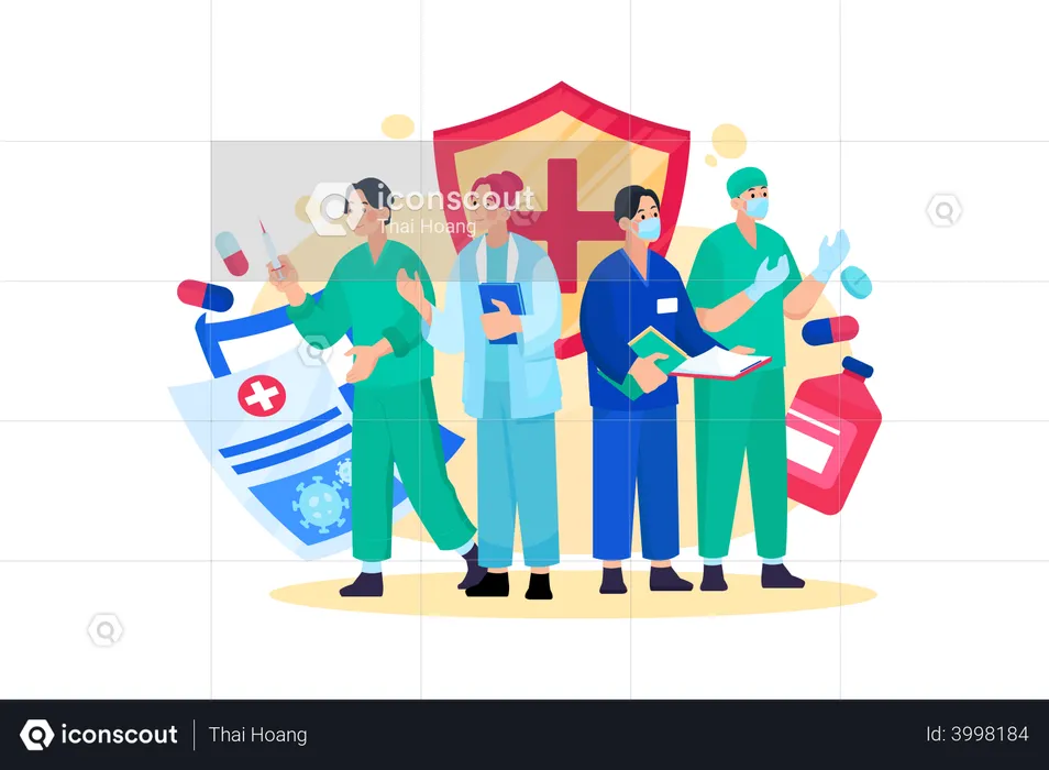 Medical professional team  Illustration