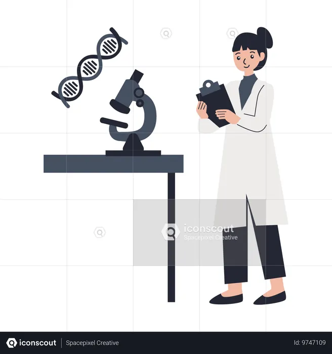 Medical Research performed by doctor  Illustration