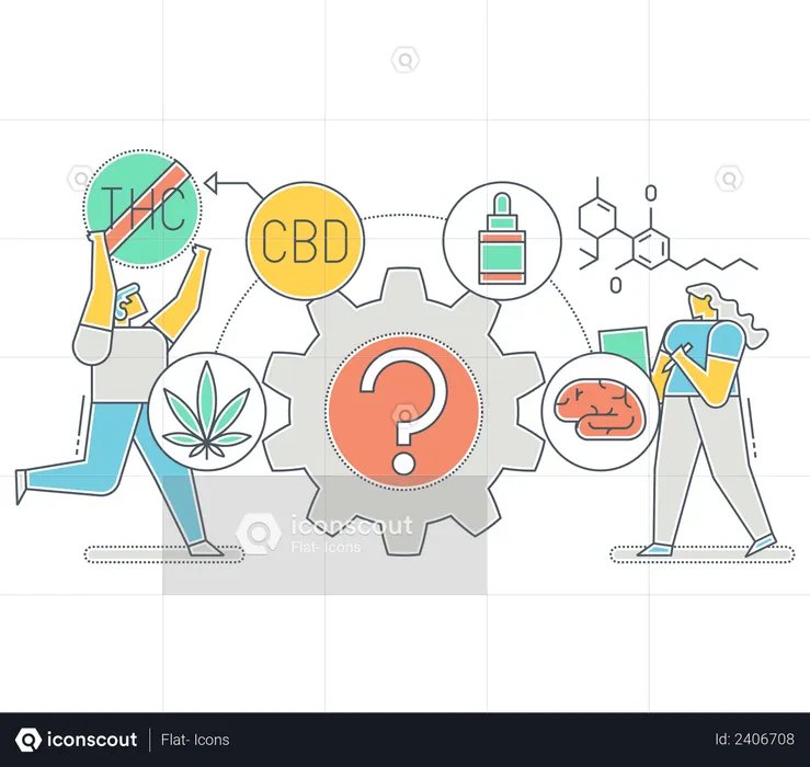 Medical research team working on cbd oil  Illustration