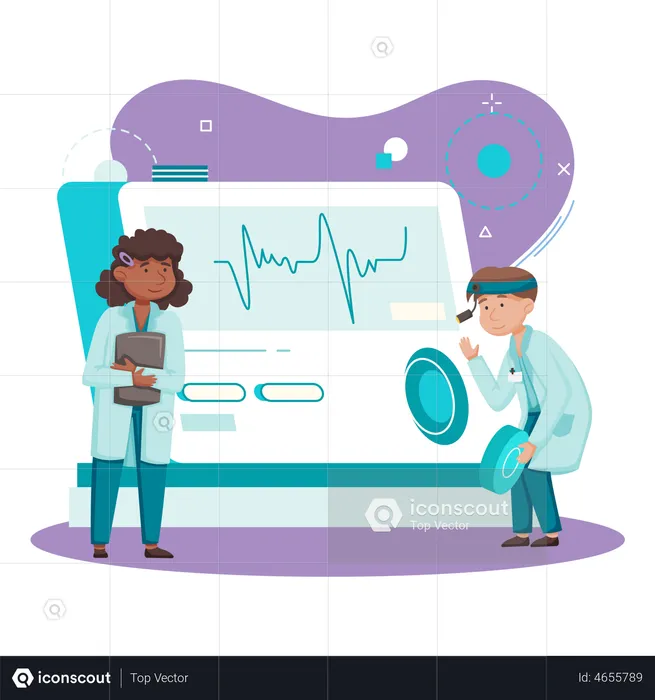 Medical Scientist developing machine  Illustration